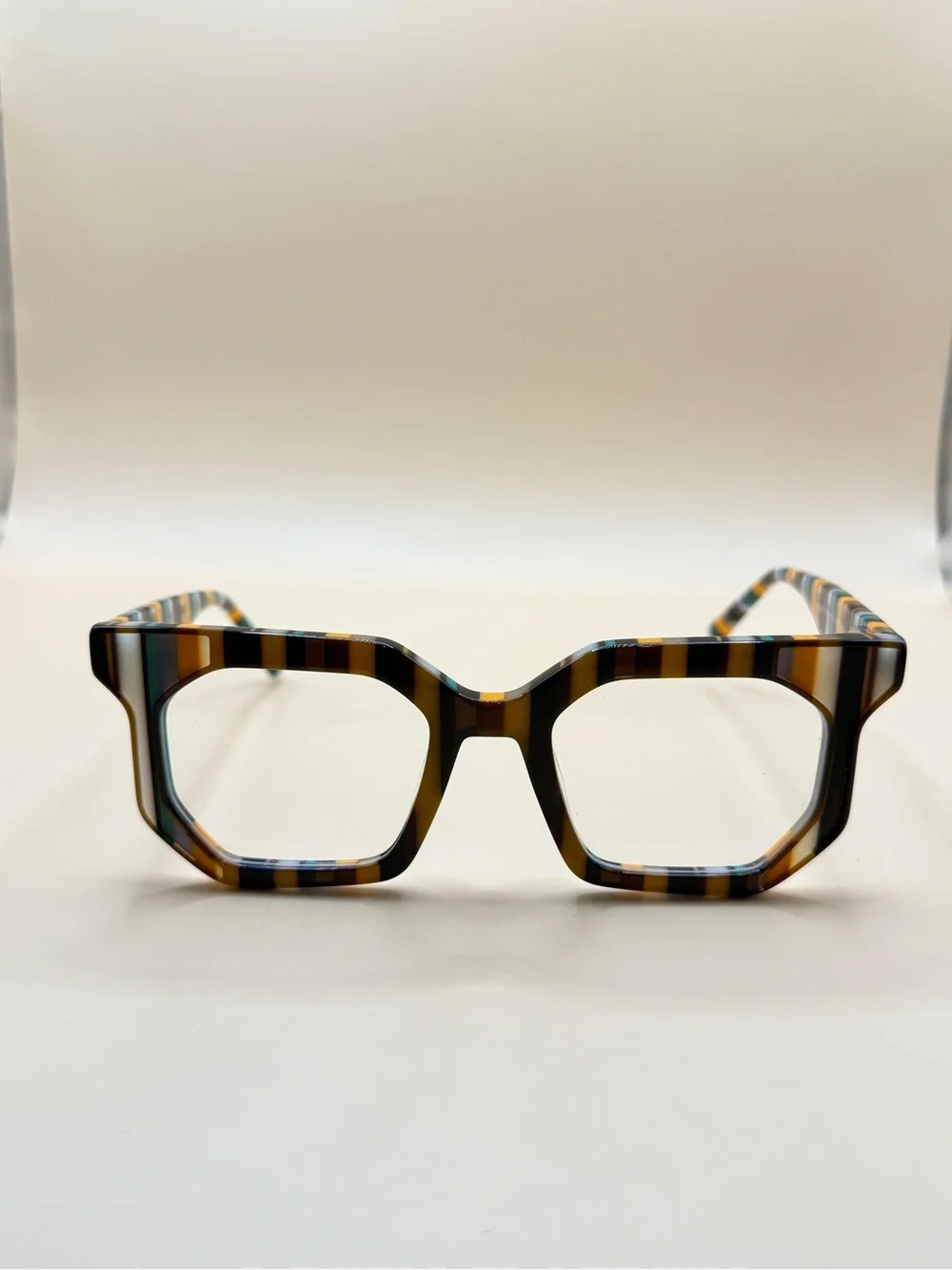Vooglam Multicolor Striped Glasses Frame, No prescription